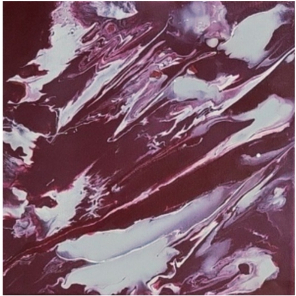 Maroon and Gray Abstract Design 12 x 12 Inches Canvas Painting